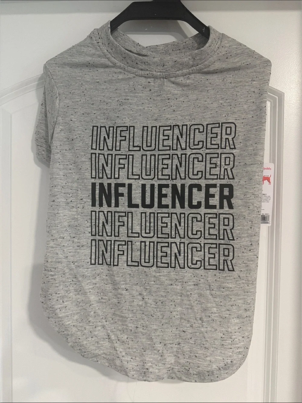 Gray 'INFLUENCER' Graphic Dog Tee tshirt pup good boy pet clothes